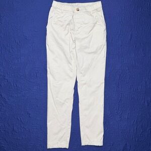 WOOF Clothing Chino Pants Men XS Tan Elastic Waist Button Fly Mesh Lined Read